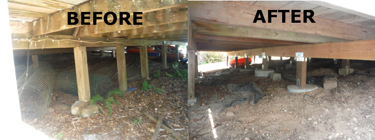 Post and Pier Foundation Repair - Replacement of Posts and Piers